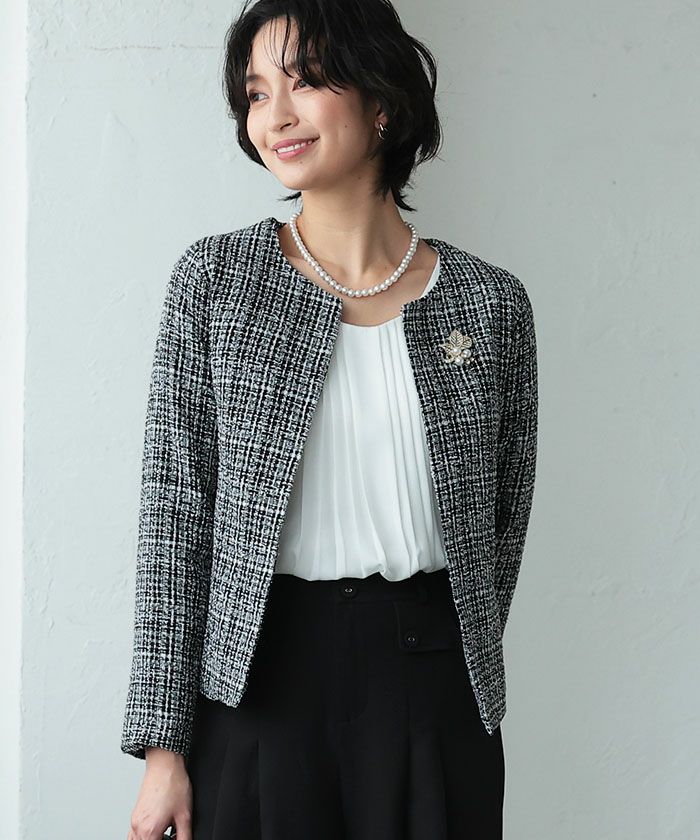 ノーカラーツイードジャケット | アクアガレージ aquagarage | 公式