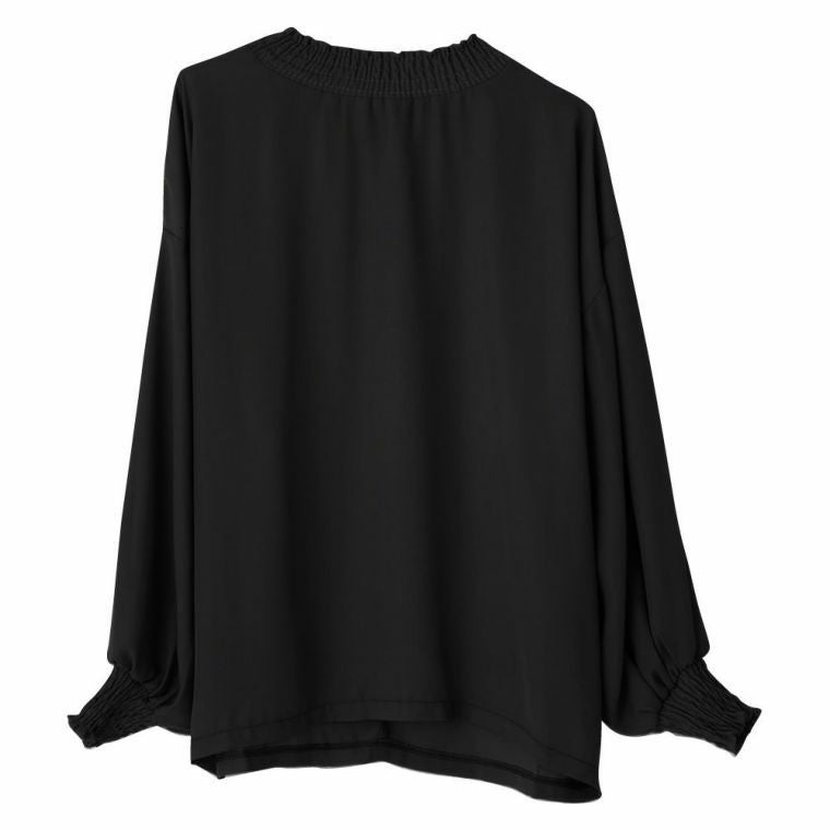 VIS  フリルスタンドカラーラメ総柄シフォンブラウス ブラウス フリル フリルスタンドカラーシフォン生地ブラウス[品番