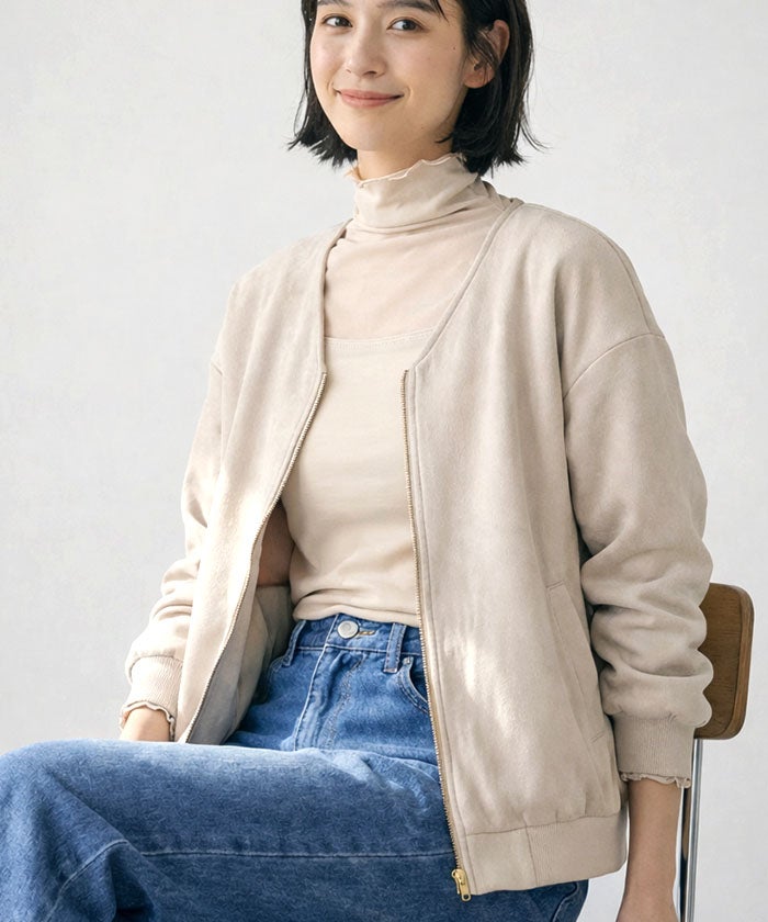 VネックZIPブルゾン