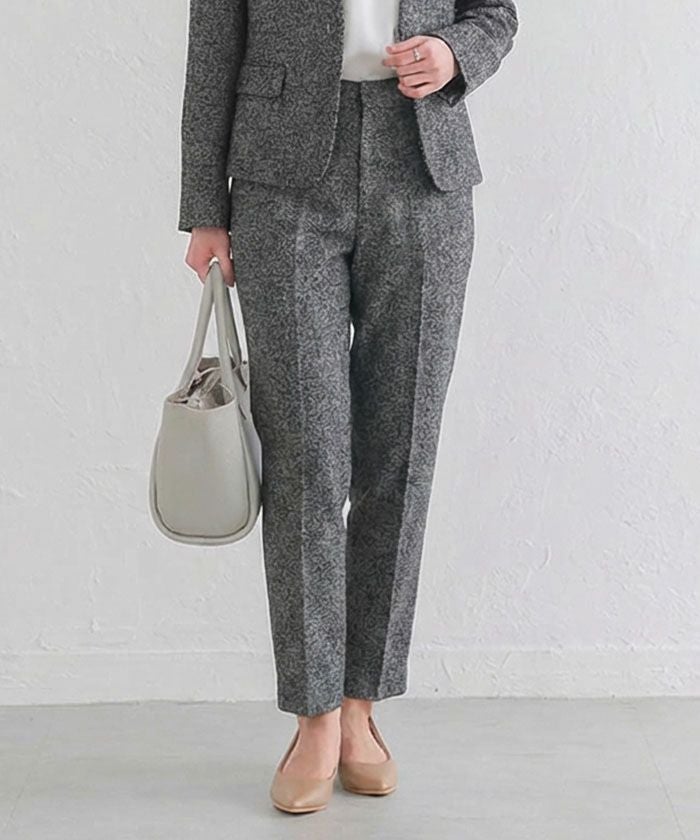 セットアップ可】ツイード調テーパードパンツ 入学式 ママスーツ