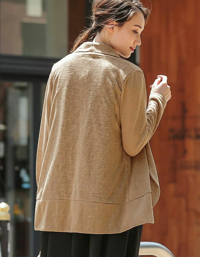 スラブ生地ロングカーディガン レディース 春 夏 M L 長袖 ≪ゆう
