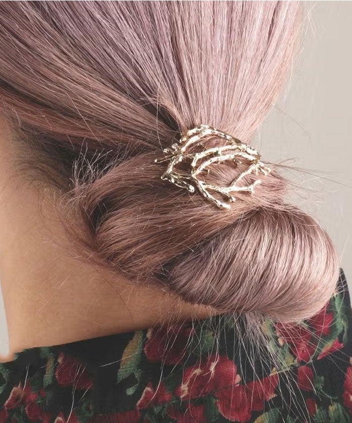 999円祭り】上品な枝珊瑚モチーフのポニーフック ヘアアクセサリー