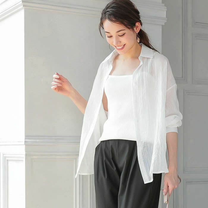 ADORE 長袖シアーシャツ　春服　夏服　158〜164cm STYLEMIXER（スタイルミキサー） ブラウス シャツ ルーズポケット