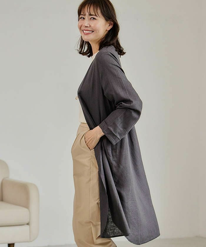 群言堂 Gungendo Laboratory リネン 麻 羽織 カーディガン リネンブレンドロングカーディガン レディース｜涼しく羽織れる
