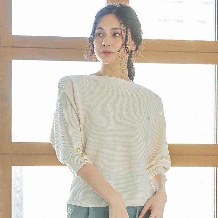 ドルマンスリーブニット 春 夏 秋 七分袖 八分袖 長袖 M L LL ≪ゆう