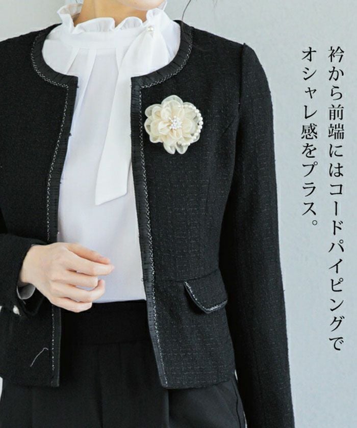 ノーカラージャケット レディース 春 秋 冬 長袖 M L | アクアガレージ