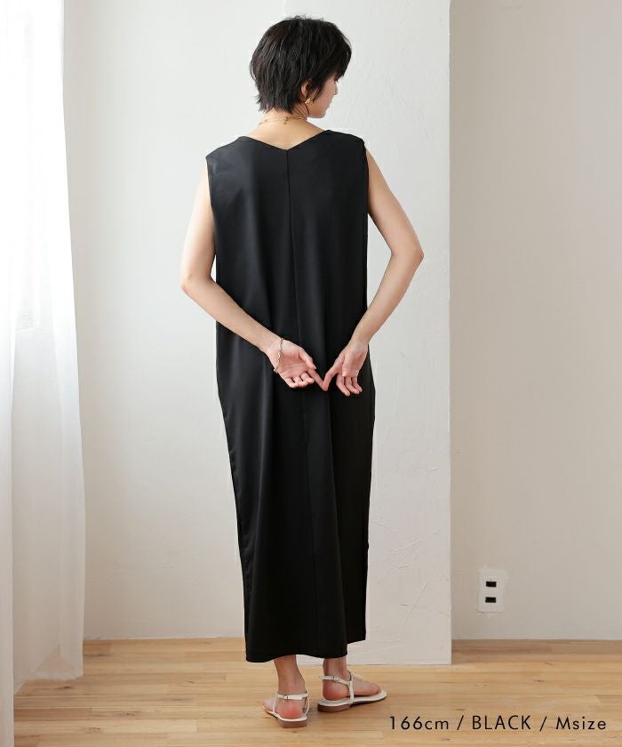 ジャージー素材ノースリーブワンピース｜楽ちん美ライン×夏の快適