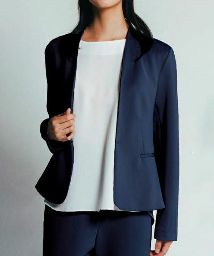 セットアップ可】リラクシーノーカラージャケット レディース 春 秋 冬