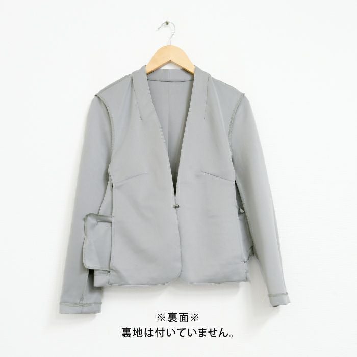 セットアップ可】リラクシーノーカラージャケット レディース 春 秋 冬