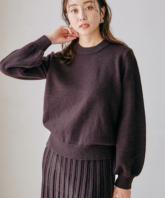 ベルト付きニットセットアップ レディース 秋 冬 長袖 3点セット