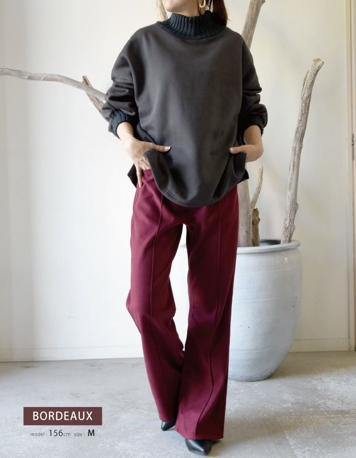 センターピンタックフレアパンツ レディース 秋 冬 フレアパンツ