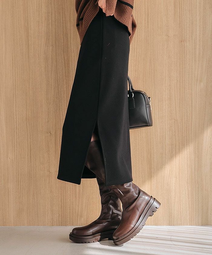 裏起毛ストレッチタイトスカート レディース 秋 冬 S M L LL 3L ロング