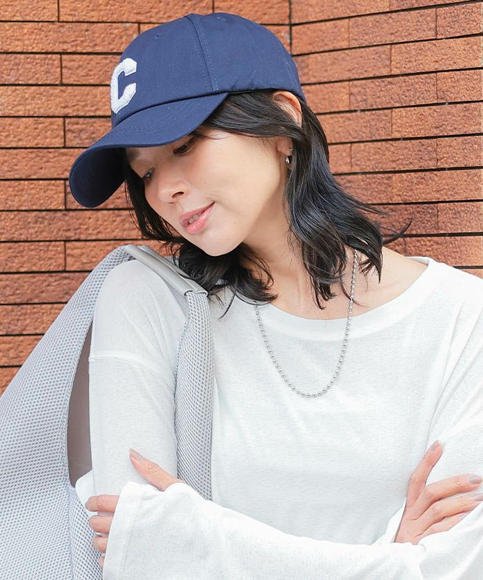 Cロゴ入りベースボールキャップ レディース メンズ ユニセックス 男女