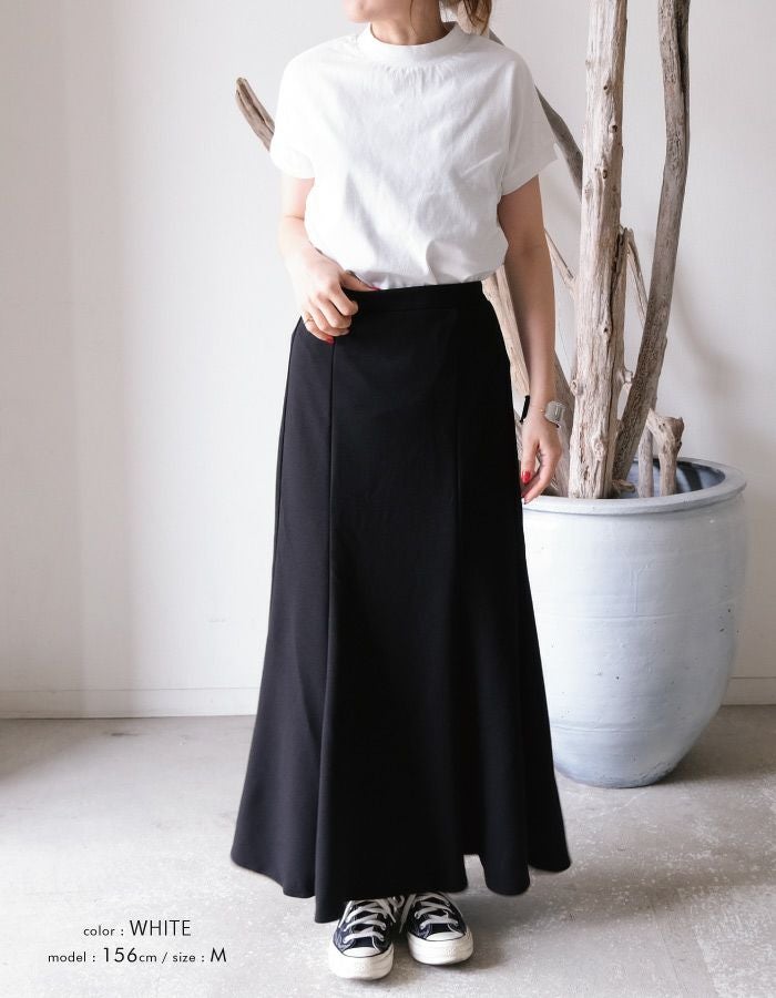 モックネックTシャツ レディース 春 夏 半袖 フレンチスリーブ M L T