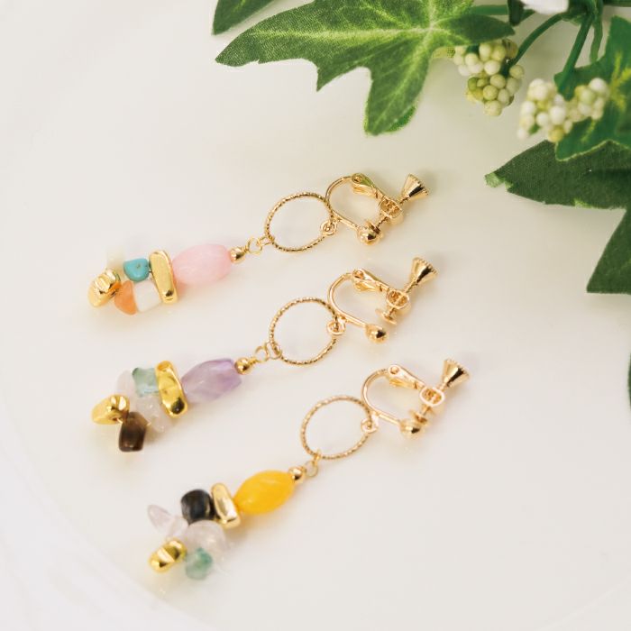 999円祭り】選べる2タイプ アクリルビーズピアス/イヤリング | アクア