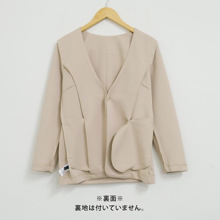 セットアップ可】リラクシーノーカラーロング丈ジャケット