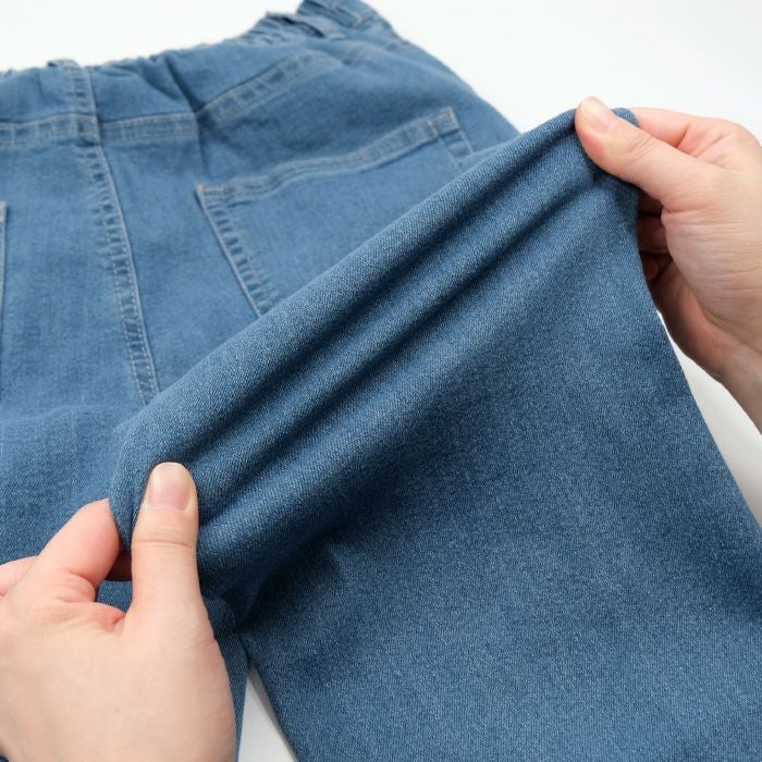 ストレッチデニムフレアパンツ レディース M L LL 3L ≪ゆうメール便