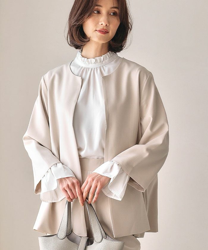 フレアシルエットセットアップスーツ レディース 春 秋 長袖 M L