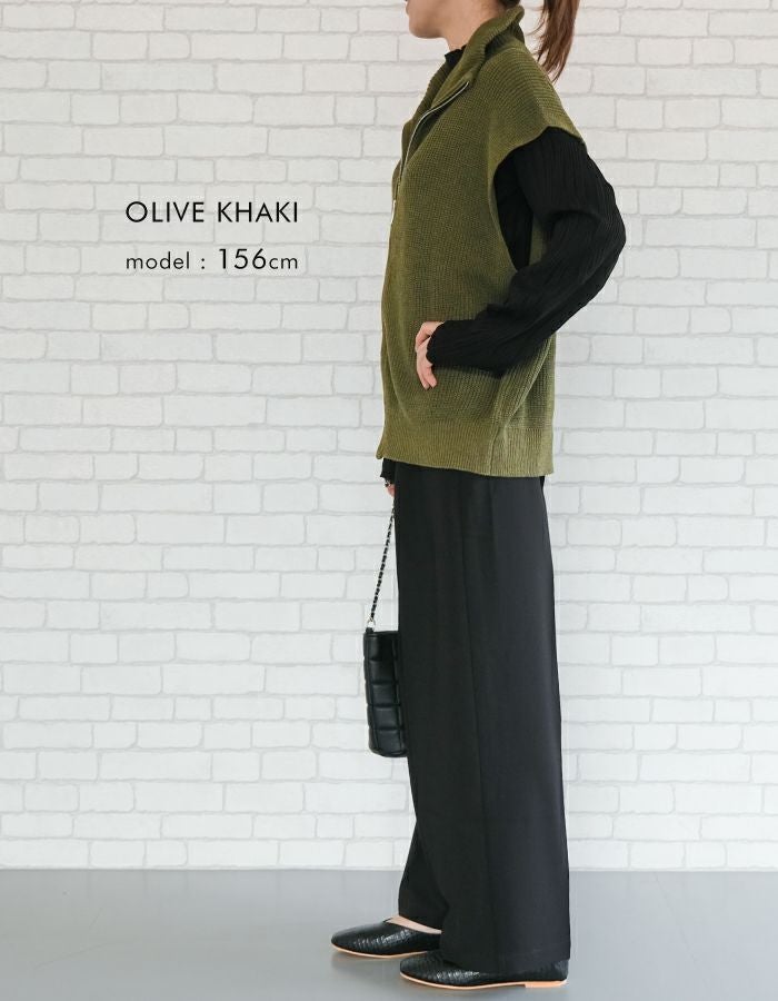 最終値下げ価格】ハイネックジップニットベスト レディース 春 夏 秋