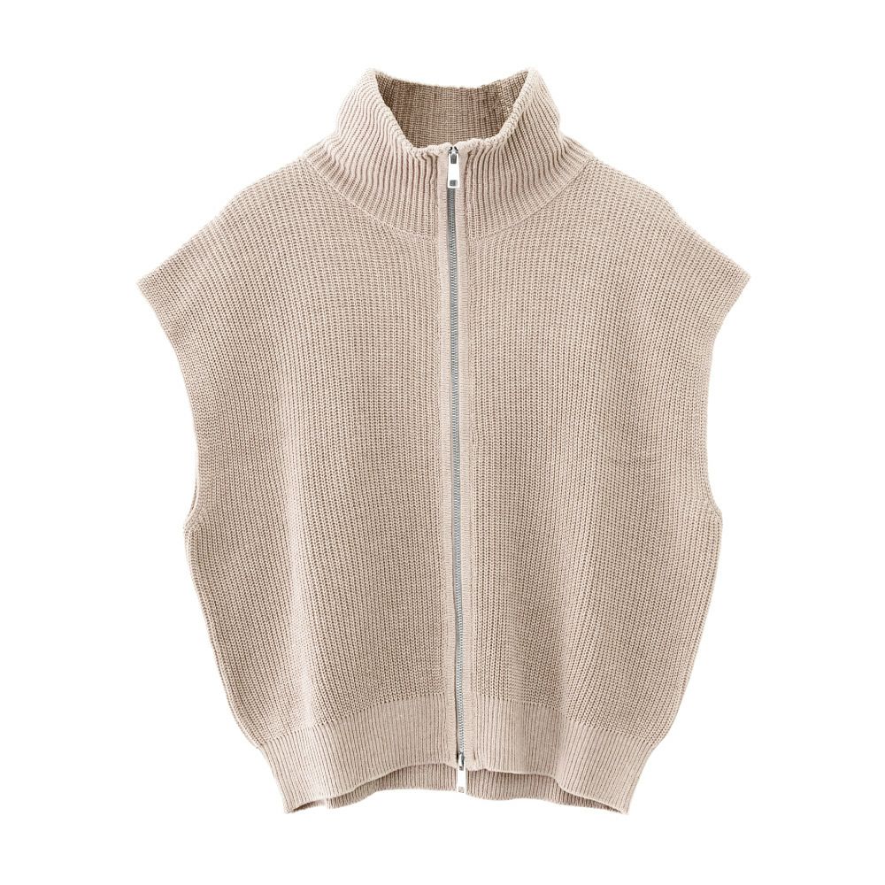 最終値下げ価格】ハイネックジップニットベスト レディース 春 夏 秋
