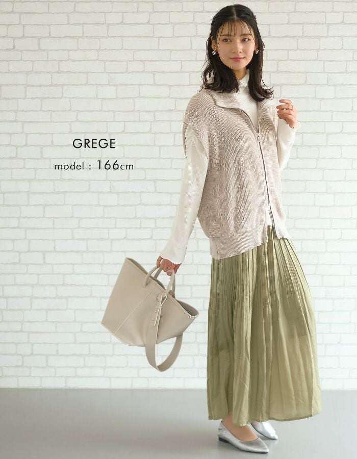 最終値下げ価格】ハイネックジップニットベスト レディース 春 夏 秋