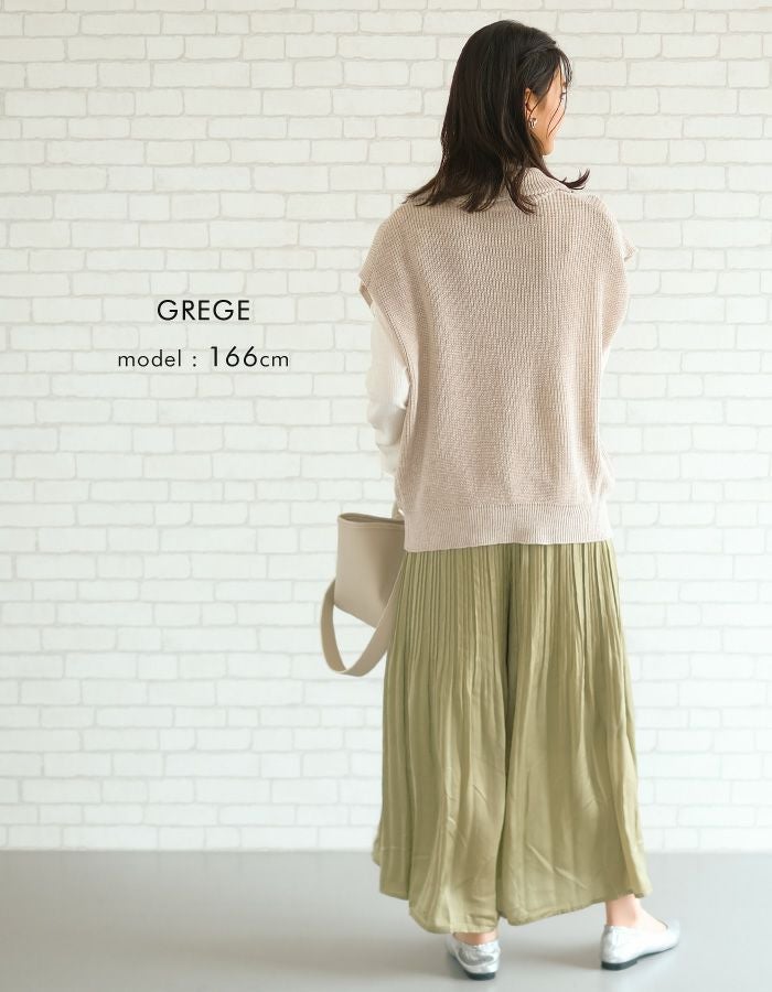 最終値下げ価格】ハイネックジップニットベスト レディース 春 夏 秋