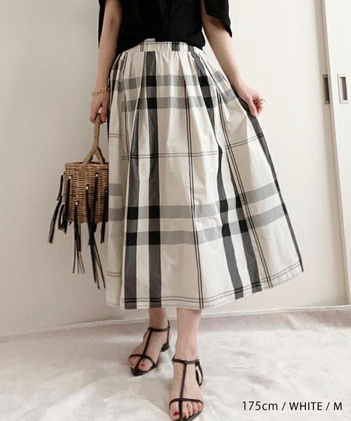 MARC BY MARC JACOBS チェック柄フレアスカート サイズ4 GALENA（ガレナ）の「【GALENA】チェック柄フレアロングスカート