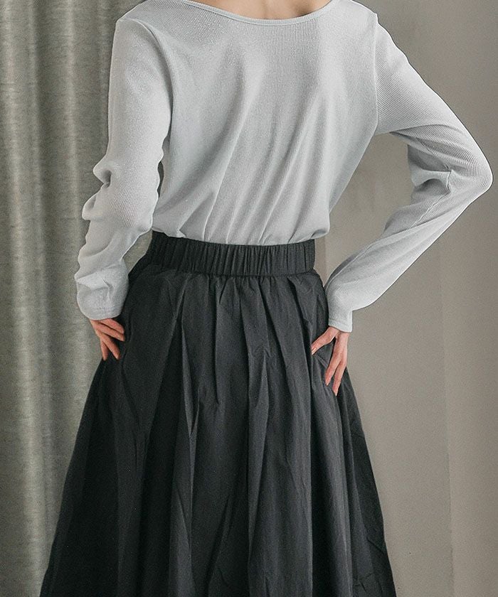 タックフレアスカート レディース 春 秋 M L 大きいサイズ ≪ゆう