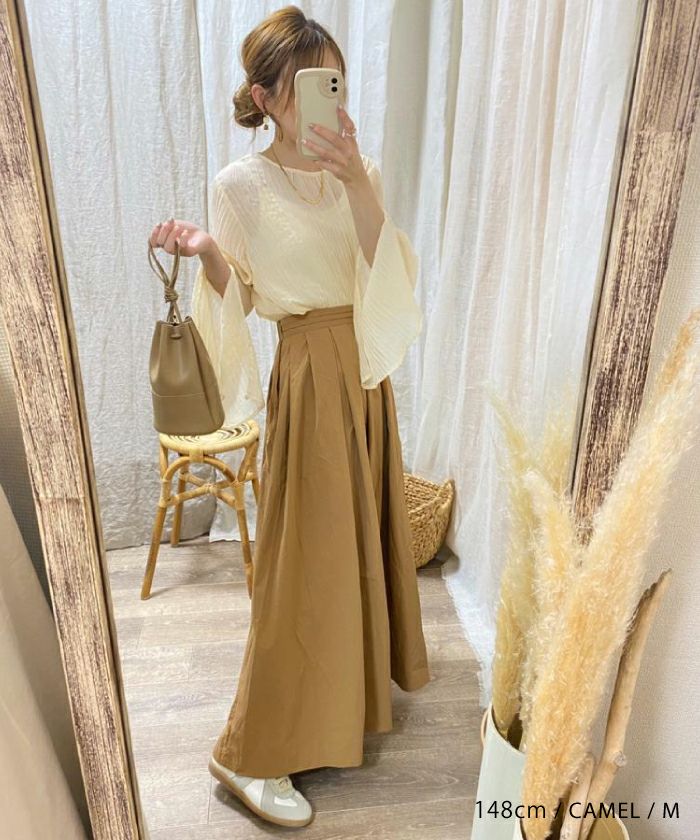 最終値下げ価格】タックフレアスカート レディース 春 秋 M L 大きい