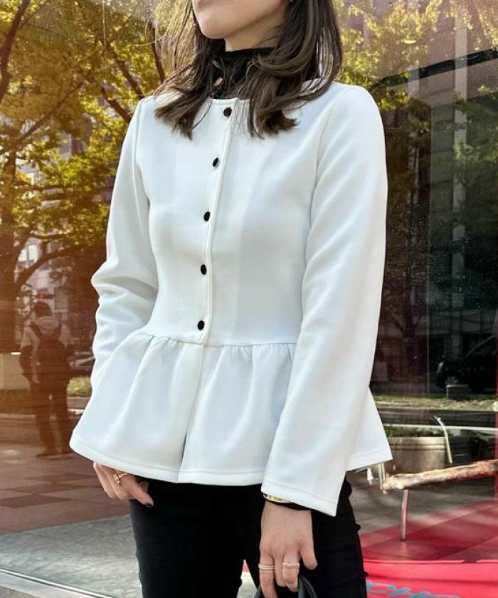 ペプラムカーディガン 長袖 レディース | アクアガレージ aquagarage