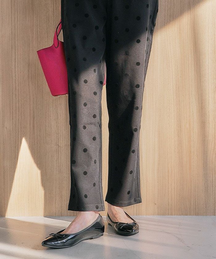 美脚見え◎水玉パンツ テーパード ドット柄 レディース | 公式アクア