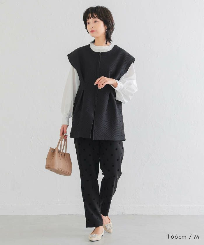 美脚見え◎水玉パンツ テーパード ドット柄 レディース | 公式アクア