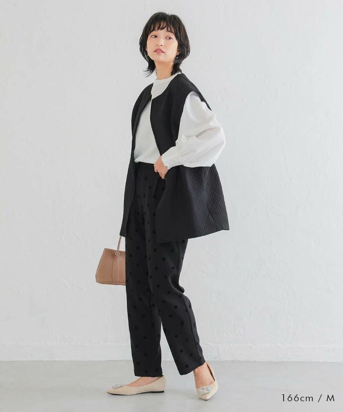 美脚見え◎水玉パンツ テーパード ドット柄 レディース | 公式アクア