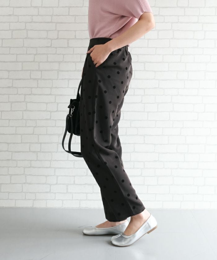 美脚見え◎水玉パンツ テーパード ドット柄 レディース | 公式アクア