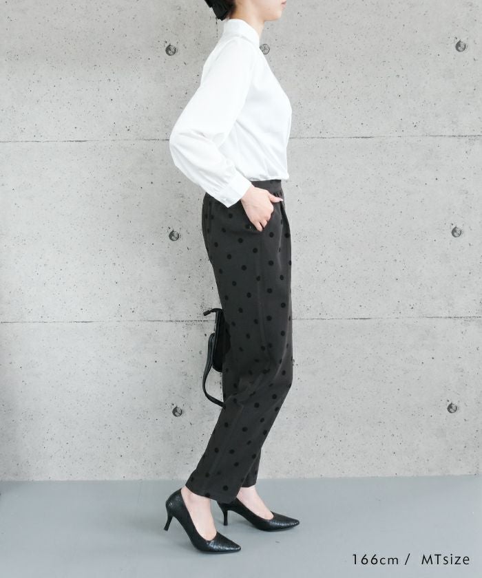 美脚見え◎水玉パンツ テーパード ドット柄 レディース | 公式アクア