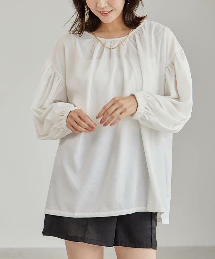 【セットアップ可】リネンライクバンドカラーラッシュガード