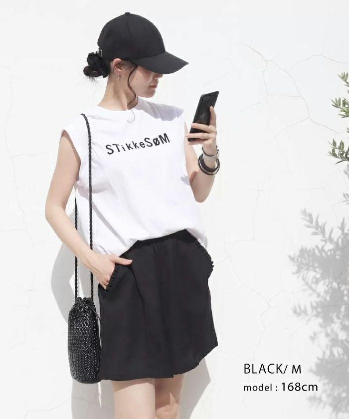 【セットアップ可】リネンライクショートパンツ