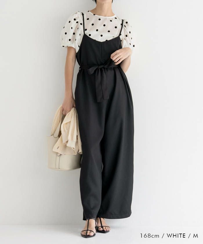 ドット柄シアーブラウス レディース｜パフスリーブで華奢見え＆今っぽ