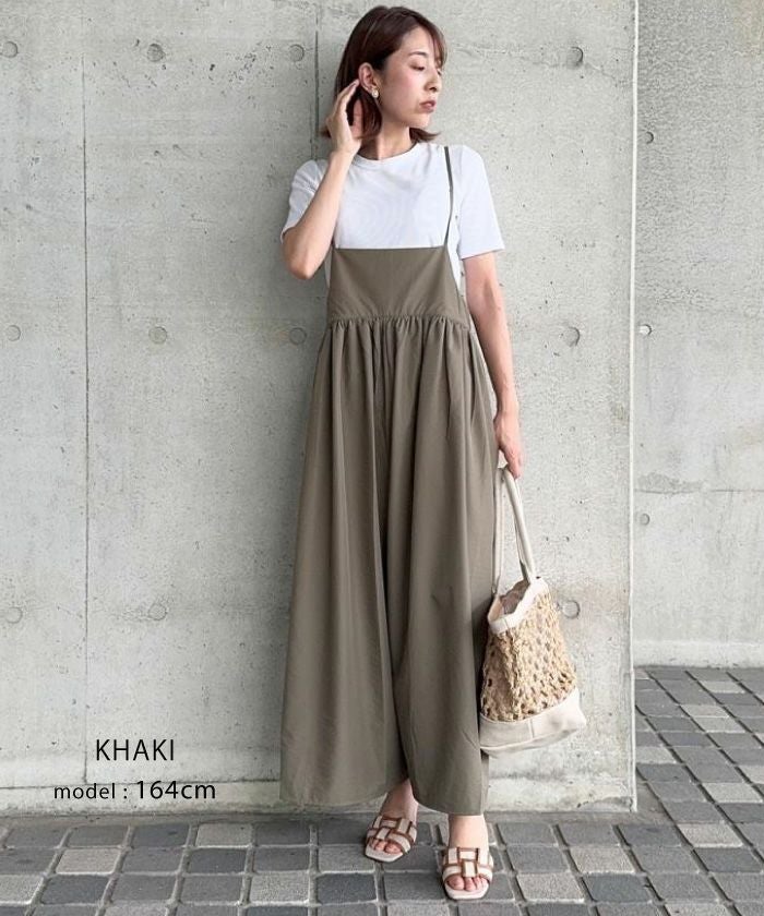 ロングサロペット｜楽ちん×体型カバーでこなれ見え｜季節を問わず着