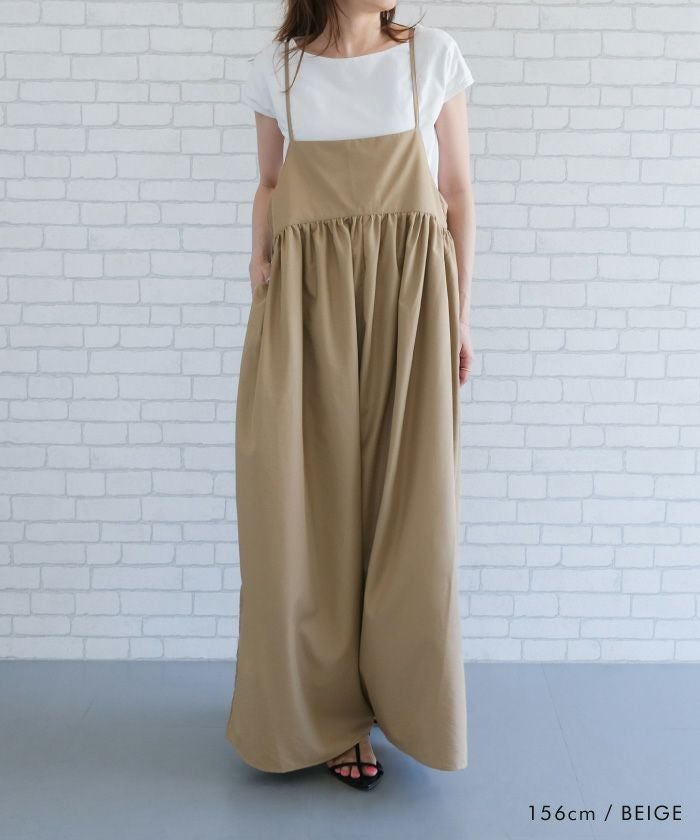 ロングサロペット｜楽ちん×体型カバーでこなれ見え｜季節を問わず着