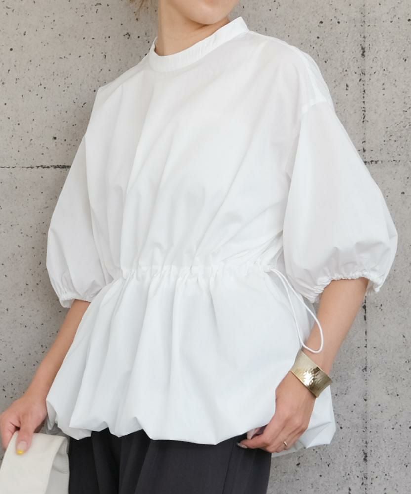 ウエストドロスト裾バルーンブラウス 春 夏 秋 M レディース ≪ゆう