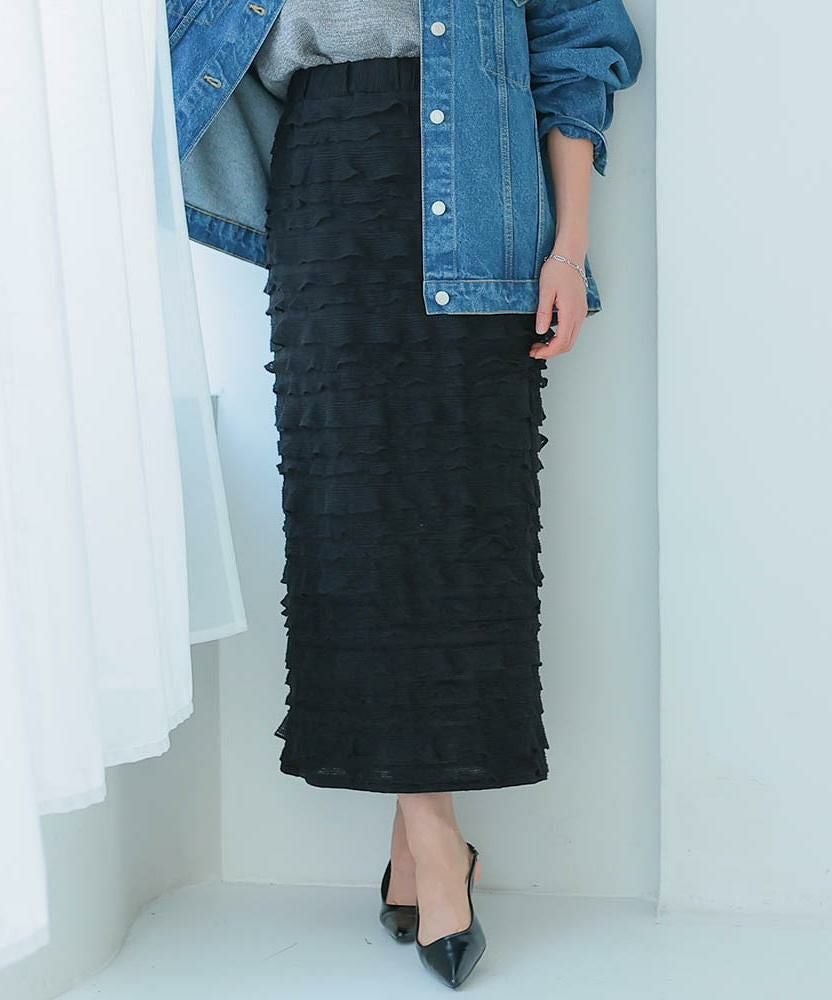 フリルティアードタイトスカート レディース 春 夏 秋 M≪ゆうメール便