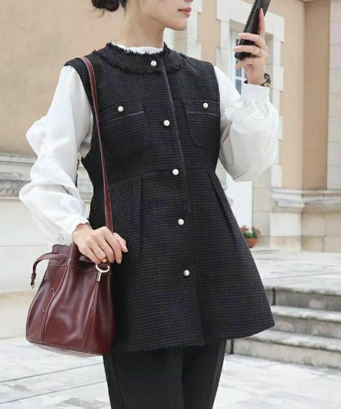 ツイードジレ レディース 春 夏 M L | アクアガレージ aquagarage