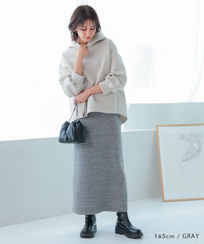 ミラノリブVネックプルオーバー   ミラノリブロングスカート セットアップ URBAN RESEARCH DOORS（アーバンリサーチドアーズ）の「ミラノリブV