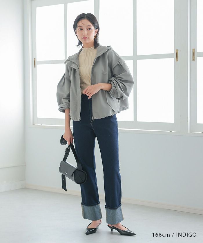 最終値下げ価格】ロールアップデニムパンツ 春 夏 秋 冬 M | アクア