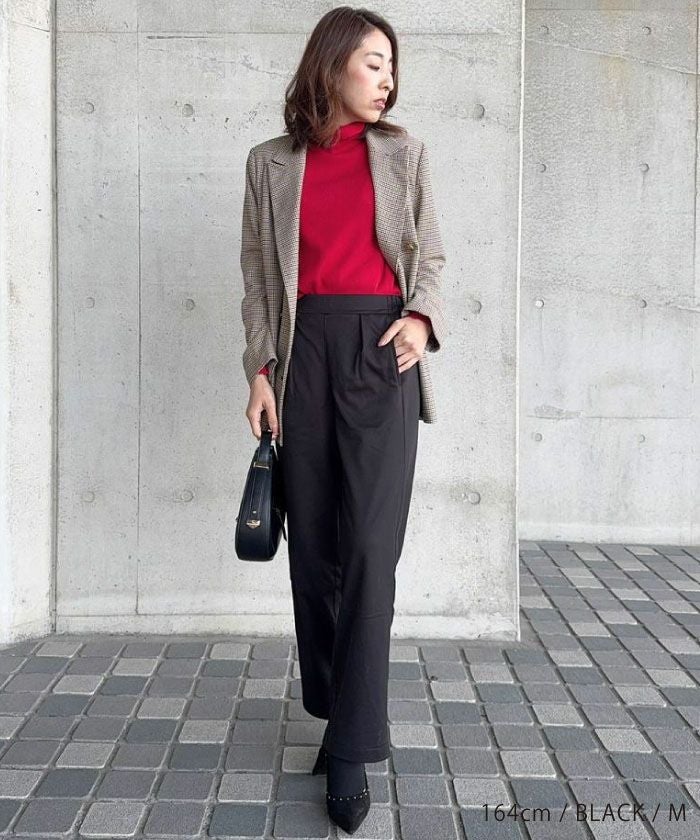 セットアップ可】タック入りエッグパンツ レディース 春 秋 冬 M