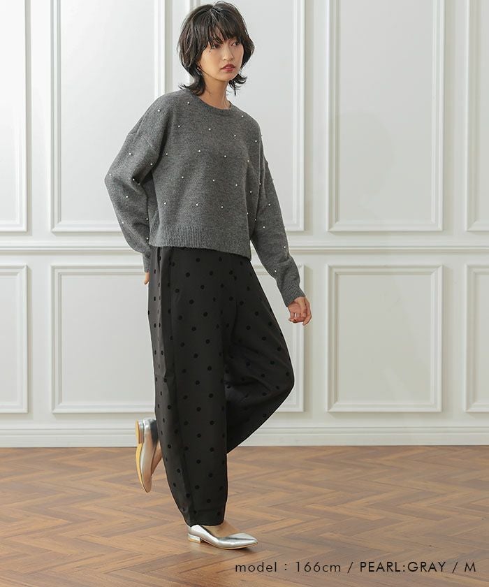 パールorビジューニットトップス 春 秋 冬 | アクアガレージ