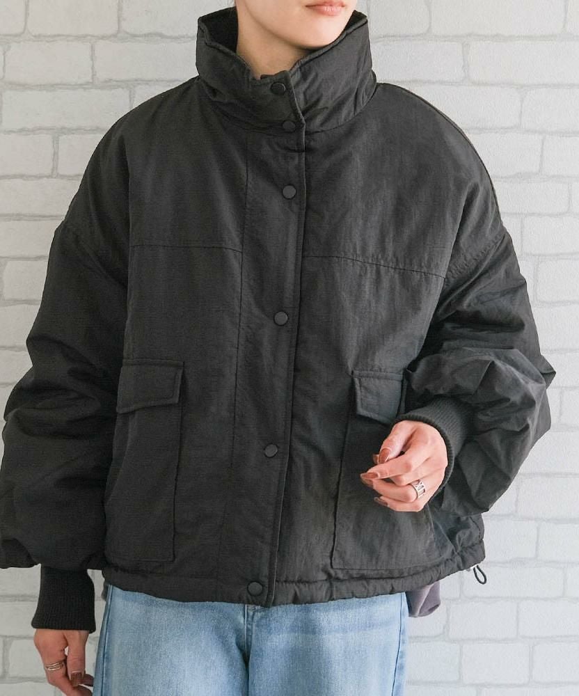 極美品✨【ドレステリア】MA-1ブルゾン ブラック 36 ドロスト コクーン 最終値下げ価格】ミリタリー裾ドロストブルゾン レディース 秋 冬