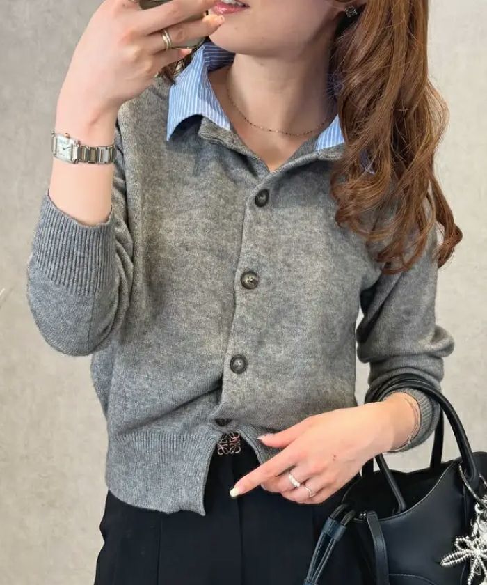 襟付きカーディガン レディース 春 ≪ゆうメール便配送30・代引不可