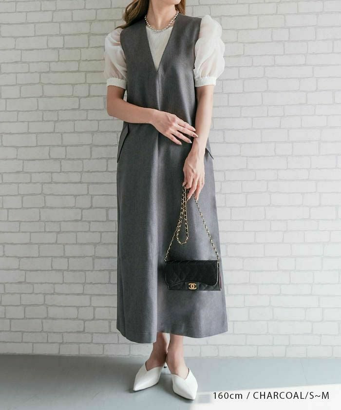 深Vネックワンピース レディース 春 夏 秋 冬 | アクアガレージ